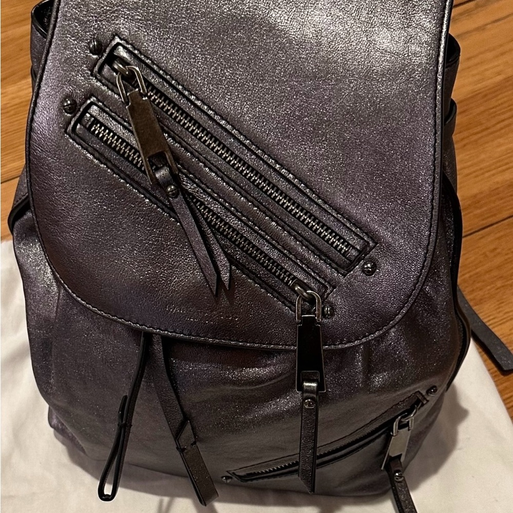 Marc Jacobs Metallic Silver Backpack